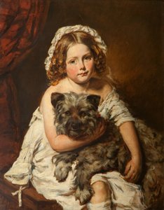 Niña con su perro de English School